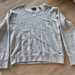 Scotch & Soda Distressed Gray Crewneck Sweater